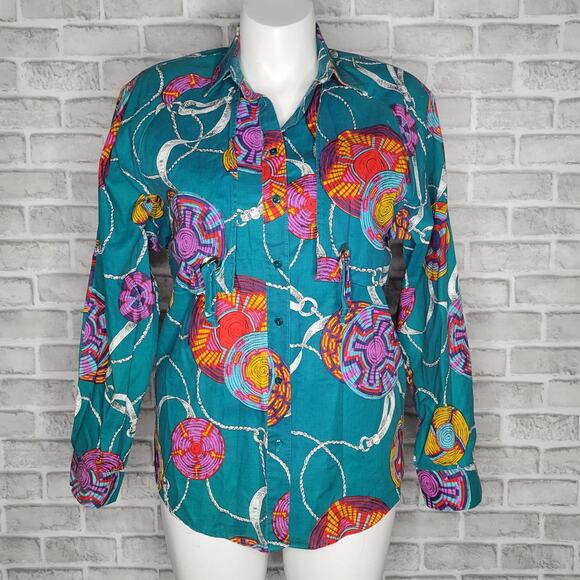 VTG 80s 90s Western Wrangler Button Up, size Large - Picture 1 of 6